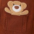 Baby Boy Bear Embroidered Textured Sleeveless Tank Jumpsuit Brown image 5