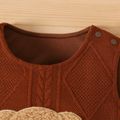 Baby Boy Bear Embroidered Textured Sleeveless Tank Jumpsuit Brown image 4