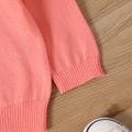 2pcs Baby Girl Solid Long-sleeve Knitted Pullover and Flared Pants Set Pink
