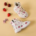 Toddler Strawberry Cherry Pattern Lace Up Boots White image 2
