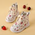 Toddler Strawberry Cherry Pattern Lace Up Boots White image 3