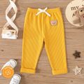 2-Pack Baby Boy Bear Detail Bow Front Solid Waffle Pants Set MultiColour image 3