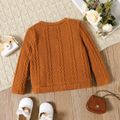 Toddler Girl Solid Knitted Ruffle Decor Long-sleeve Coat Cardigan Brown image 2