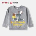 Tom and Jerry Kid Boy/Girl 100% Cotton Letter Print Hoodie Sweatshirt Grey image 1