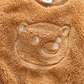2pcs Toddler Boy Bear Pattern Fleece Brown Pullover Sweatshirt and Pants set Brown image 4