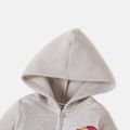 PAW Patrol Little Boy/Girl Fleece Hooded Long-sleeve Graphic Zipper Jumpsuit flowergrey image 4