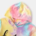 100% Cotton Letter Print Colorful Tie Dye Long-sleeve Hoodies for Mom and Me Colorful