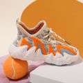 Toddler / Kid Knit Panel Lace Up Sneakers Orange image 2