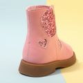 Toddler Sequin Heart Decor Pink Boots Pink