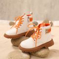 Toddler / Kid Fashion Letter Graphic Lace Up Boots White image 1