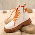 Toddler / Kid Fashion Letter Graphic Lace Up Boots White image 3
