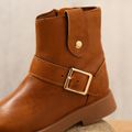 Toddler / Kid Buckle Detail Solid Boots Brown image 3