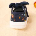 Toddler / Kid Floral Pattern Bow Velcro Canvas Shoes Dark Blue image 3
