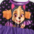 Paw Patrol Toddler Girl Halloween Polka dots Mesh Splice Long-sleeve Dress Purple image 2