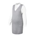 Maternity Simple Plain Knit Tank Dress Grey image 5