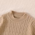 Baby Boy/Girl Solid Cable Knit Long-sleeve Pullover Sweater Brown image 4