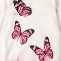 Kid Girl Butterfly Print Colorblock Hoodie Sweatshirt Pink