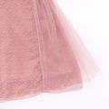 Dress Like Wind Toddler Girl Jacquard Mesh Layered Bow Decor Sleeveless Pink Dress Pink