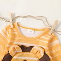 Baby Boy/Girl 3D Lion Design Striped Long-sleeve Romper Yellow image 2