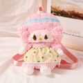Kids Plush Doll Toy Backpack for Girls Pink
