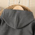 Kid Boy Solid Color Pocket Design Textured Hoodie Sweatshirt Grey image 4