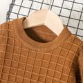 Toddler Boy Basic Textured Brown Knit Sweater Brown image 3
