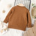 Toddler Boy Basic Textured Brown Knit Sweater Brown image 2