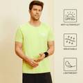 Activewear Anti-UV Men Glow In The Dark Print Short-sleeve Sports Tee lightgreen