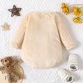 Baby Boy Bear Embroidered 3D Ears Decor Long-sleeve Fuzzy Romper Apricot image 3