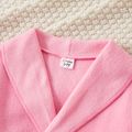 Kid Girl Solid Color Pocket Design Polar Fleece Belted Coat Pink