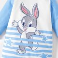 Looney Tunes Baby Boy/Girl Long-sleeve Graphic Striped Jumpsuit Sky blue