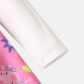 Peppa Pig 2pcs Toddler Girl Letter Print Long-sleeve White Tee and Allover Print Skirt Set ColorBlock image 5