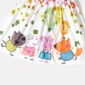 Peppa Pig 2pcs Toddler Girl Floral Print Sleeveless Dress and Ruffled Cotton Cardigan Set Colorful image 5