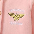 Justice League Kid Boy/Girl Letter Embroidered Fleece Button Design Hooded Coat Pink image 2
