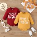 Baby Boy/Girl 95% Cotton Long-sleeve Letter Print Romper Yellow image 1