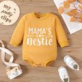 Baby Boy/Girl 95% Cotton Long-sleeve Letter Print Romper Yellow image 2