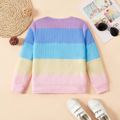 Kid Girl Colorblock Stripe Pullover Sweatshirt Colorful image 5