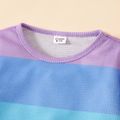 Kid Girl Colorblock Stripe Pullover Sweatshirt Colorful image 2