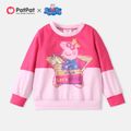 Peppa Pig Toddler Girl Star Print Colorblock Pullover Sweatshirt Pink image 1