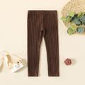 Toddler Girl Basic Solid Color Textured Jacquard Leggings Coffee