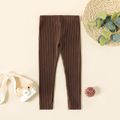 Toddler Girl Basic Solid Color Textured Jacquard Leggings Coffee image 1