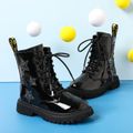 Toddler / Kid Sequin Heart Pattern Lace Up Boots Black image 2