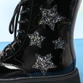 Toddler / Kid Sequin Heart Pattern Lace Up Boots Black image 4