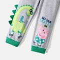 Peppa Pig 2pcs Toddler Boy Animal Print Sweatshirt and Dinosaur Spike Design Cotton Pants Set Colorful image 5