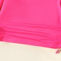 2pcs Toddler Girl Bowknot Design Solid Color Long-sleeve Tee and Letter Print Leggings Set Hot Pink image 4