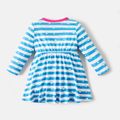 Justice League Baby Girl Long-sleeve Allover Print Dress Blue image 5