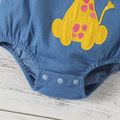 Baby Girl Giraffe Embroidered Imitation Denim Long-sleeve Romper DENIMBLUE image 5