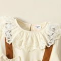 Toddler Girl Faux-two Statement Collar Bowknot Design Splice Long-sleeve Dress Brown