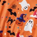 Halloween Allover Ghost Print Orange Long-sleeve Sweatshirts for Mom and Me Orange image 4