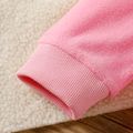 2pcs Kid Girl Ear Design Polar fleece Hoodie Sweatshirt amd Colorblock Splice Leggings Set Pink